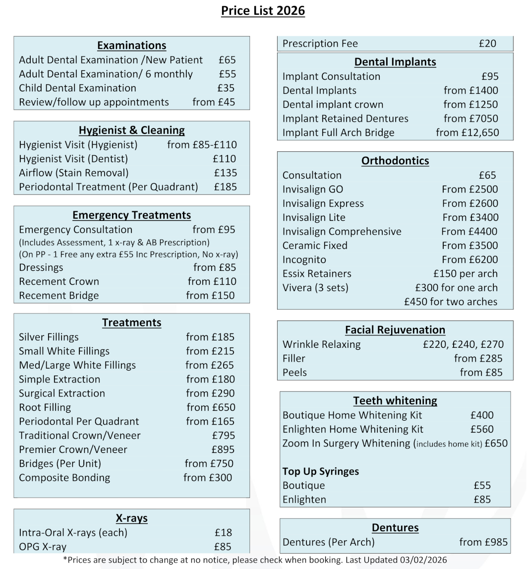 Price List